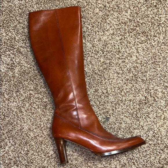 Brown Leather Knee-High Boots - Picture 4 of 7